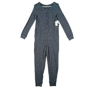 Volcom Thermal Pajamas Womens XS Gray Jumpsuit Lil Jam Jams Long Johns